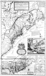 Mapa panství Velké Británie v Severní Americe, 1711